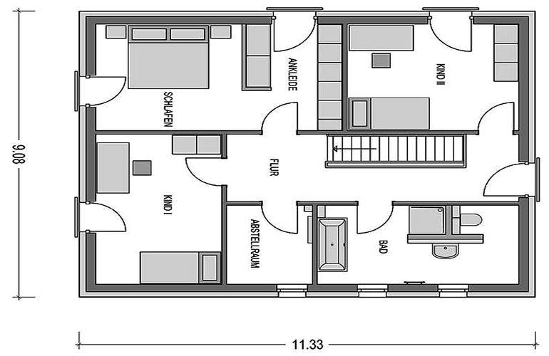 Massivhaus Calvus 633 von Heinz von Heiden Schlüsselfertig ab 248474€,  Grundriss 1