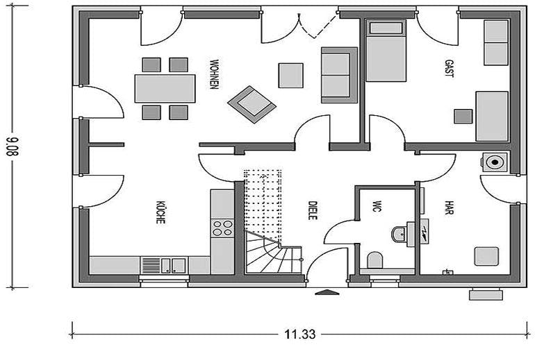Massivhaus Calvus 634 (inactive) von Heinz von Heiden, Grundriss 2
