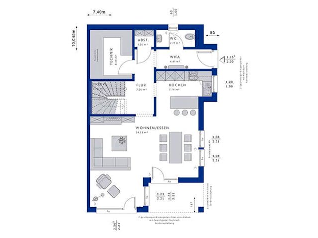Fertighaus CELEBRATION 122 V3 XL von Bien-Zenker Schlüsselfertig ab 421754€, Satteldach-Klassiker Grundriss 2