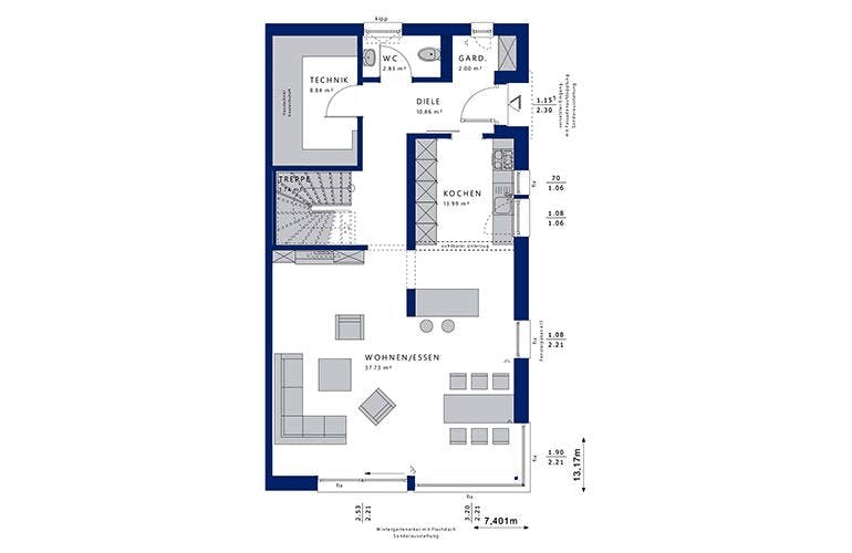 Fertighaus CELEBRATION 139 V4 L von Bien-Zenker Schlüsselfertig ab 316885€, Grundriss 1