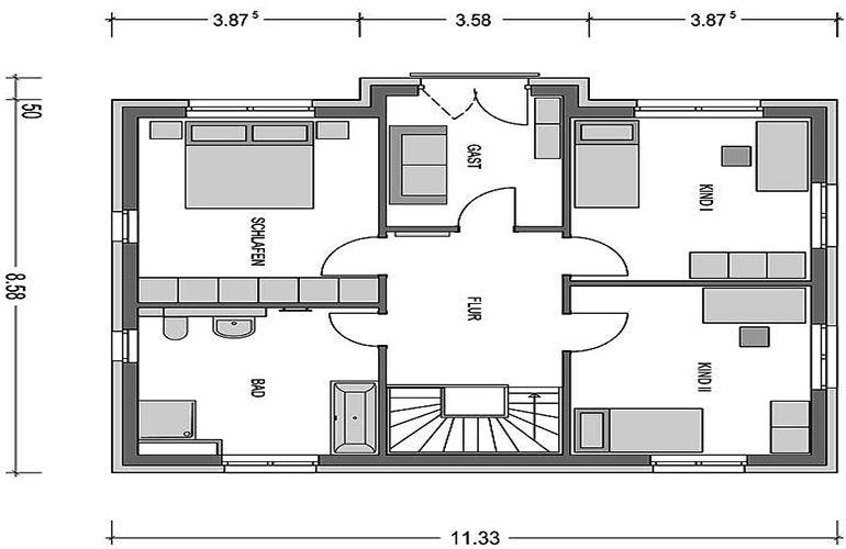 Massivhaus Cirro 530 von Heinz von Heiden,  Grundriss 1