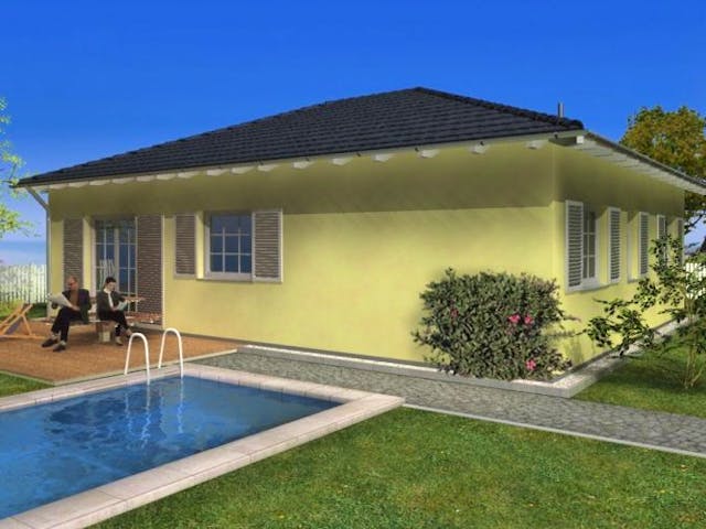 Massivhaus Classic 89 von HSE - Massivhaus, Bungalow Außenansicht 1