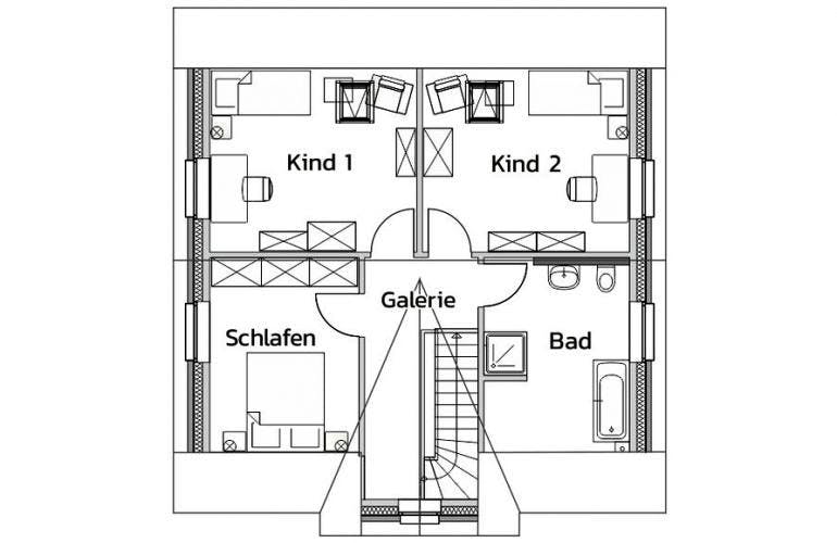 Massivhaus COAST von Kagebau, Grundriss 1
