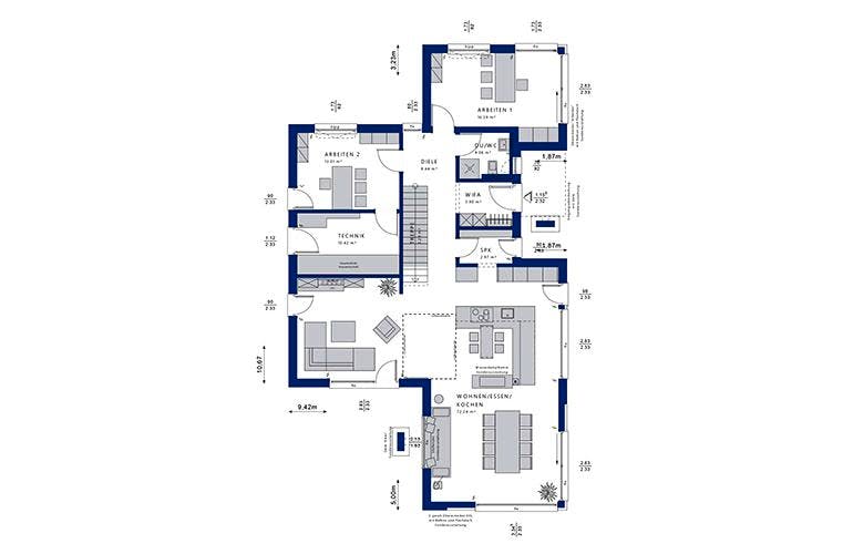 Fertighaus CONCEPT-M 168 Erlangen von Bien-Zenker, Stadtvilla Grundriss 1
