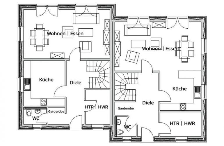 Massivhaus COUNTRY2LIVE von Kagebau, Grundriss 1