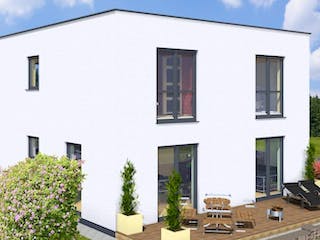 Massivhaus CUBUS 125 FD von Wäller-Haus Schlüsselfertig ab 272900€, Außenansicht 2