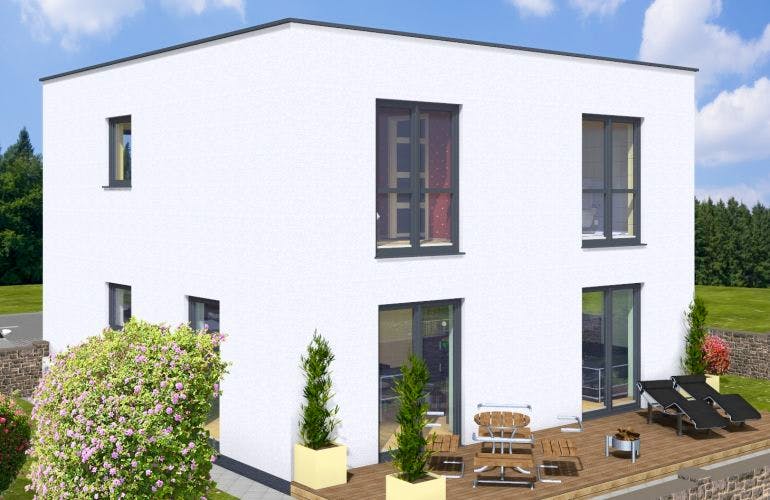 Massivhaus CUBUS 125 FD von Wäller-Haus Schlüsselfertig ab 272900€, Außenansicht 2
