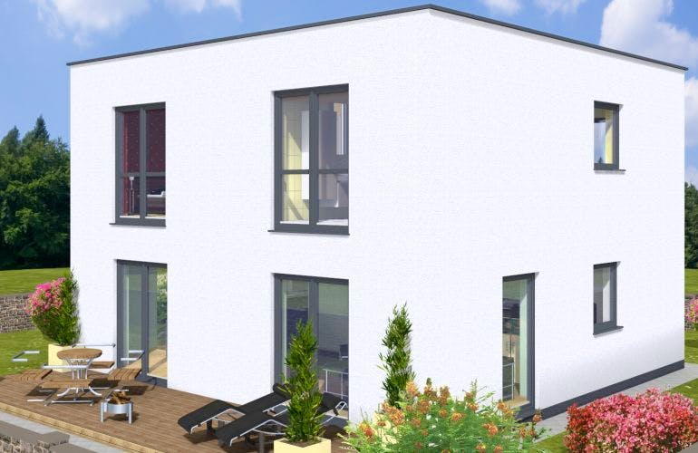Massivhaus CUBUS 125 FD von Wäller-Haus Schlüsselfertig ab 272900€, Außenansicht 1