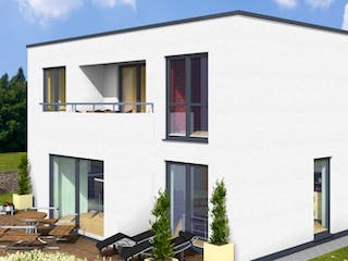 Massivhaus CUBUS 150 FD von Wäller-Haus Schlüsselfertig ab 299900€,  Außenansicht 1