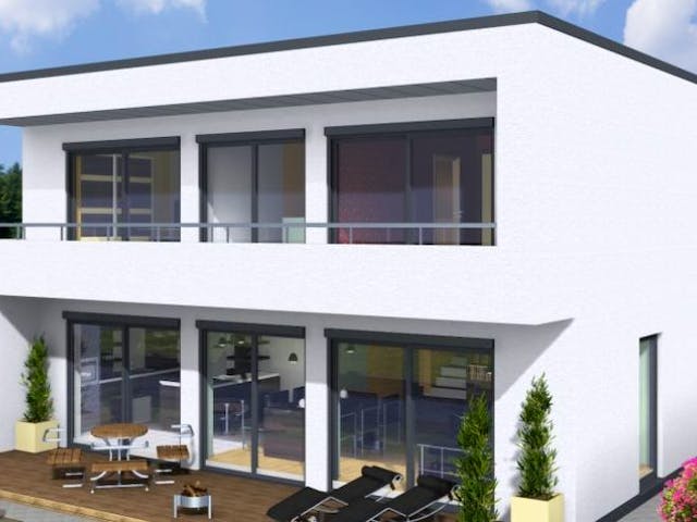 Massivhaus CUBUS 160 FD von Wäller-Haus Schlüsselfertig ab 329900€,  Außenansicht 3