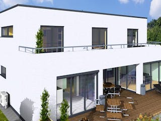 Massivhaus CUBUS 200 FD von Wäller-Haus Schlüsselfertig ab 379900€, Außenansicht 2