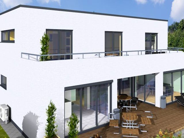 Massivhaus CUBUS 200 FD von Wäller-Haus Schlüsselfertig ab 379900€,  Außenansicht 2