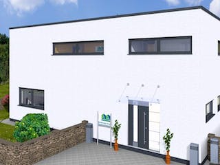 Massivhaus CUBUS 200 FD von Wäller-Haus Schlüsselfertig ab 379900€, Außenansicht 3