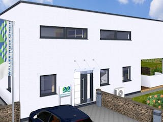 Massivhaus CUBUS 225 FD von Wäller-Haus Schlüsselfertig ab 399900€, Cubushaus Außenansicht 1