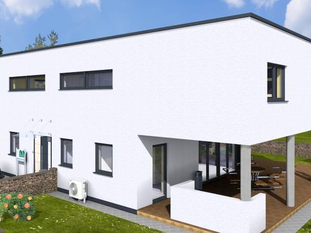 Massivhaus CUBUS 225 FD von Wäller-Haus Schlüsselfertig ab 399900€, Cubushaus Außenansicht 2