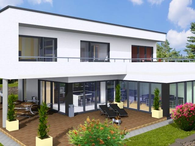 Massivhaus CUBUS 225 FD von Wäller-Haus Schlüsselfertig ab 399900€, Cubushaus Außenansicht 3
