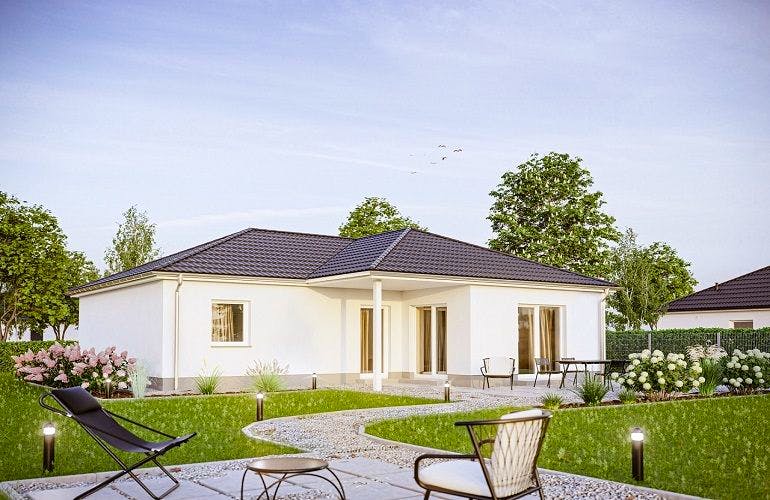 Massivhaus Cumulus 541 von Heinz von Heiden Schlüsselfertig ab 195975€, Bungalow Außenansicht 2