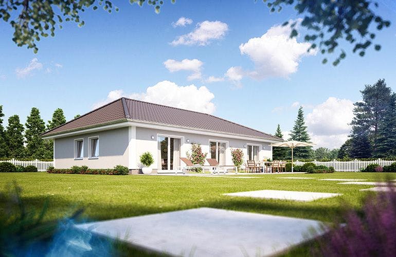 Massivhaus Cumulus 761 von Heinz von Heiden Schlüsselfertig ab 189786€, Bungalow Außenansicht 2