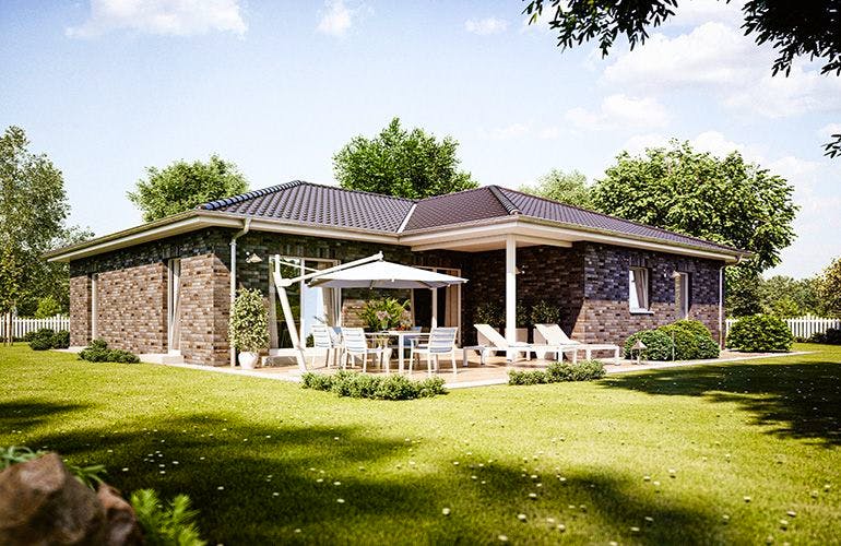 Massivhaus Cumulus 771 von Heinz von Heiden Schlüsselfertig ab 224320€, Bungalow Außenansicht 1