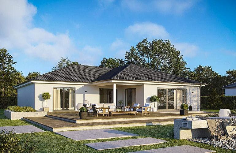 Massivhaus Cumulus 772 von Heinz von Heiden Schlüsselfertig ab 224320€, Bungalow Außenansicht 2
