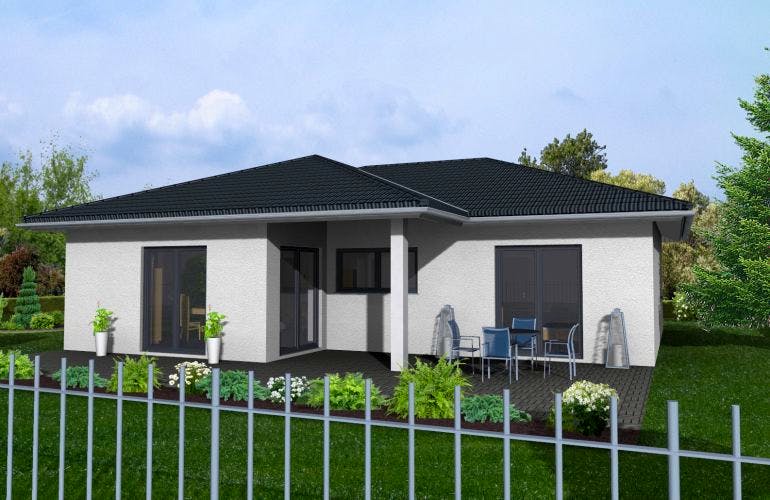 Massivhaus Cuxhaven 100 von PRO-IM Neo, Bungalow Außenansicht 2