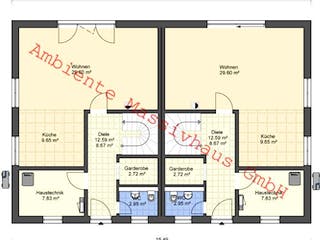 Massivhaus DHH Würzburg von Ambiente Massivhaus,  Grundriss 1