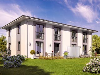 Massivhaus Doppelhaus Berlin von Rostow Massivhaus, Stadtvilla Außenansicht 1