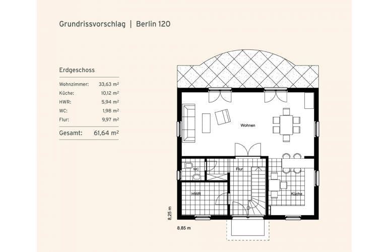 Massivhaus Doppelhaus Berlin von Rostow Massivhaus, Stadtvilla Grundriss 2