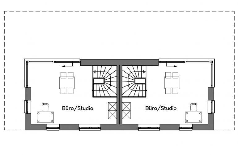 Massivhaus Doppelhaus DH 110 Variante T von Baudirekt, Cubushaus Grundriss 2
