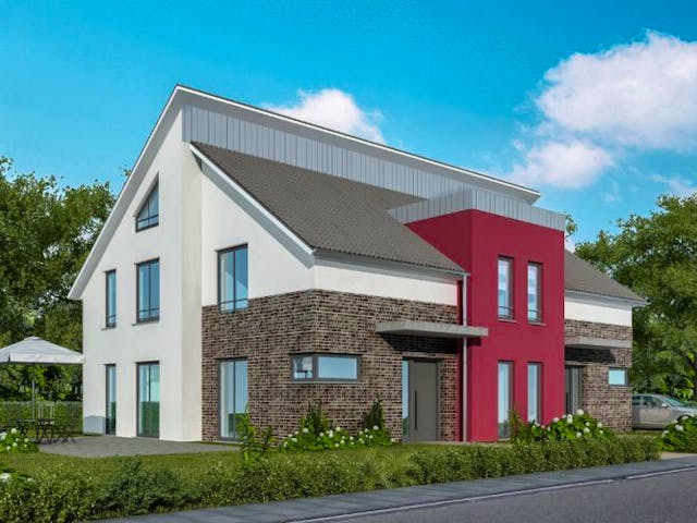 Massivhaus Doppelhaus DH 120 Variante M von Baudirekt, Außenansicht 1 Massivhaus Doppelhaus DH 120 Variante M von Baudirekt, Außenansicht 1