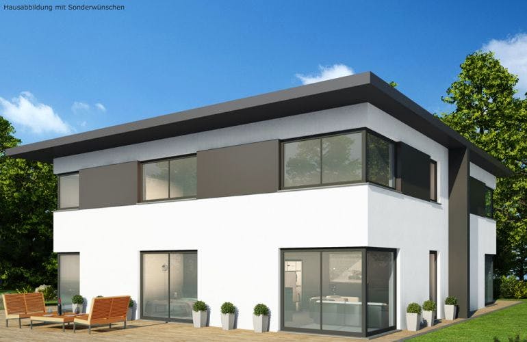 Massivhaus Doppelhaus DH 130 Variante M von Baudirekt, Außenansicht 1