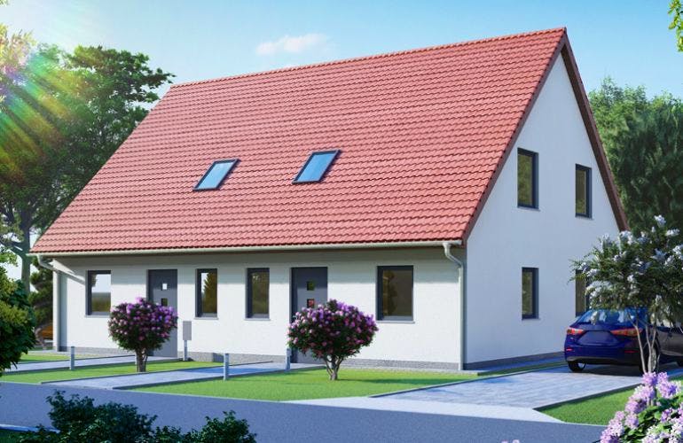 Massivhaus Doppelhaus DOMIZIL von Aktuell Bau, Außenansicht 1