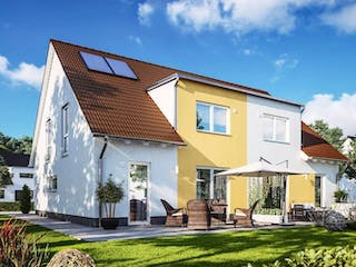 Massivhaus Doppelhaus Duett 125 von Town & Country Haus Deutschland Schlüsselfertig ab 235490€, Außenansicht 2