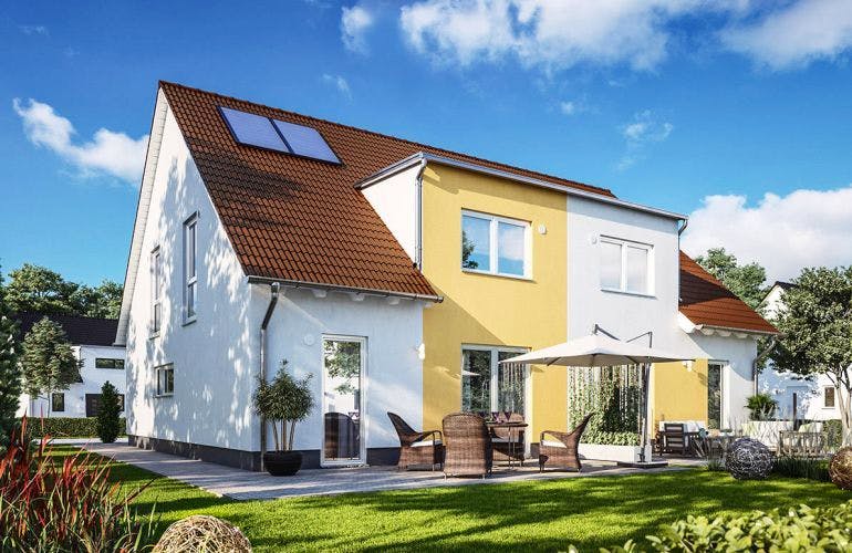 Massivhaus Doppelhaus Duett 125 von Town & Country Haus Deutschland Schlüsselfertig ab 250050€,  Außenansicht 2