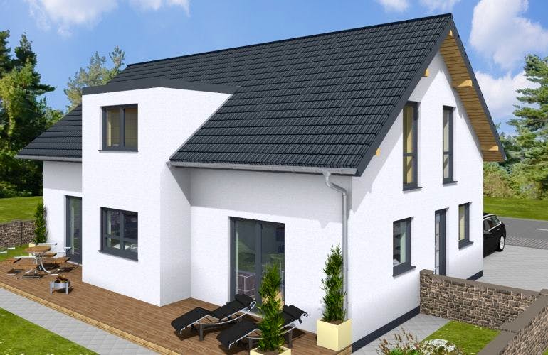 Massivhaus Doppelhaus DUO 175 mit ELW von Wäller-Haus Schlüsselfertig ab 309900€, Außenansicht 1