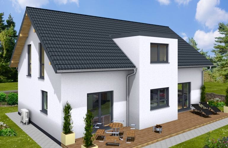 Massivhaus Doppelhaus DUO 175 mit ELW von Wäller-Haus Schlüsselfertig ab 309900€, Außenansicht 2