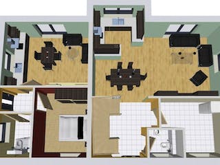 Massivhaus Doppelhaus DUO 175 mit ELW von Wäller-Haus Schlüsselfertig ab 309900€,  Grundriss 2