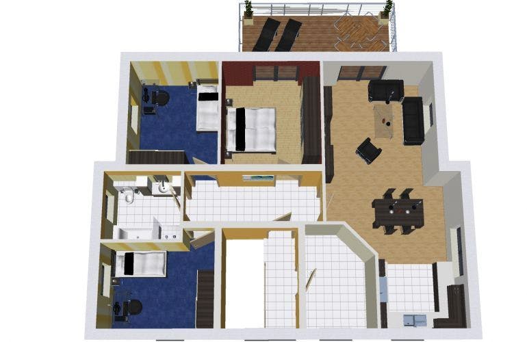 Massivhaus Doppelhaus DUO 200 mit Pultdach von Wäller-Haus Schlüsselfertig ab 359900€, Grundriss 1