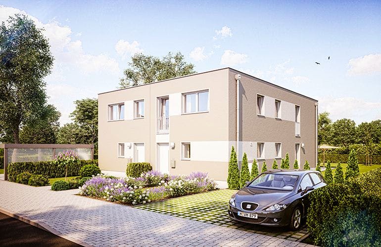 Massivhaus Doppelhaus F281 (inactive) von Heinz von Heiden, Außenansicht 1