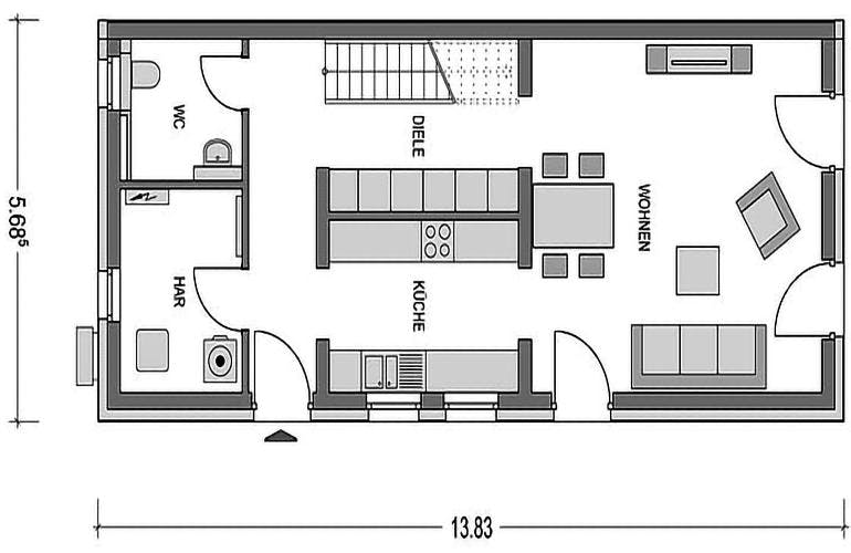 Massivhaus Doppelhaus F281 (inactive) von Heinz von Heiden, Grundriss 2