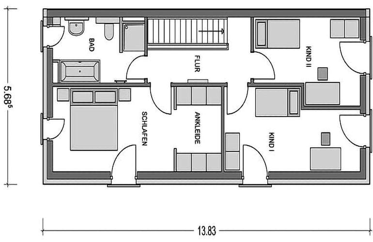 Massivhaus Doppelhaus F281 (inactive) von Heinz von Heiden,  Grundriss 1