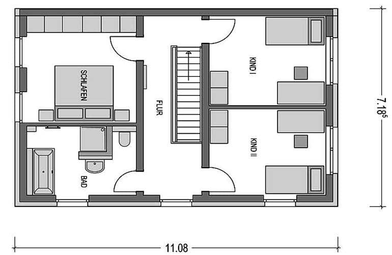 Massivhaus Doppelhaus F551 von Heinz von Heiden Schlüsselfertig ab 228446€, Grundriss 2