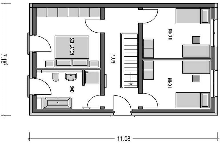 Massivhaus Doppelhaus F553 (inactive) von Heinz von Heiden,  Grundriss 1