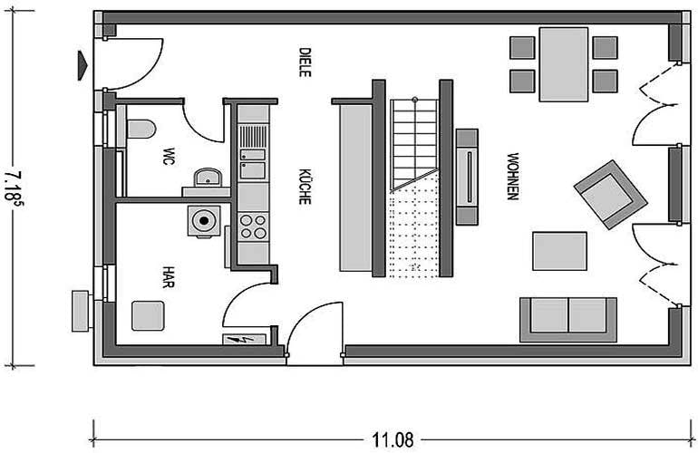Massivhaus Doppelhaus F553 (inactive) von Heinz von Heiden, Grundriss 2