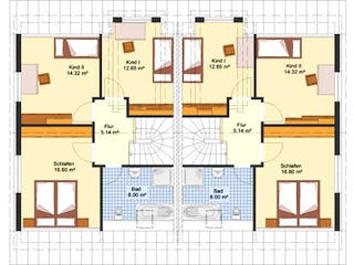 Massivhaus Doppelhaus FREIBERG von Aktuell Bau, Grundriss 2