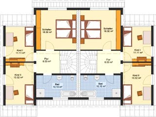 Massivhaus Doppelhaus FREITAL von Aktuell Bau,  Grundriss 2