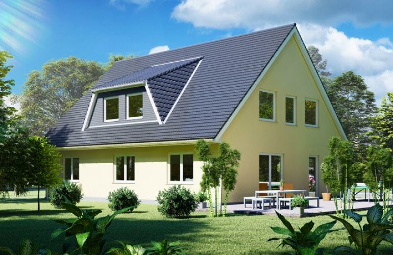 Massivhaus Doppelhaus HALLE von Aktuell Bau, Außenansicht 1