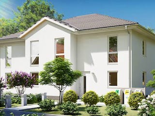 Massivhaus Doppelhaus KLINGENTHAL von Aktuell Bau,  Außenansicht 2