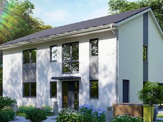 Massivhaus Doppelhaus KÖNIGSBRÜCK von Aktuell Bau,  Außenansicht 1