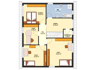 Massivhaus Doppelhaus KÖNIGSBRÜCK von Aktuell Bau,  Grundriss 1